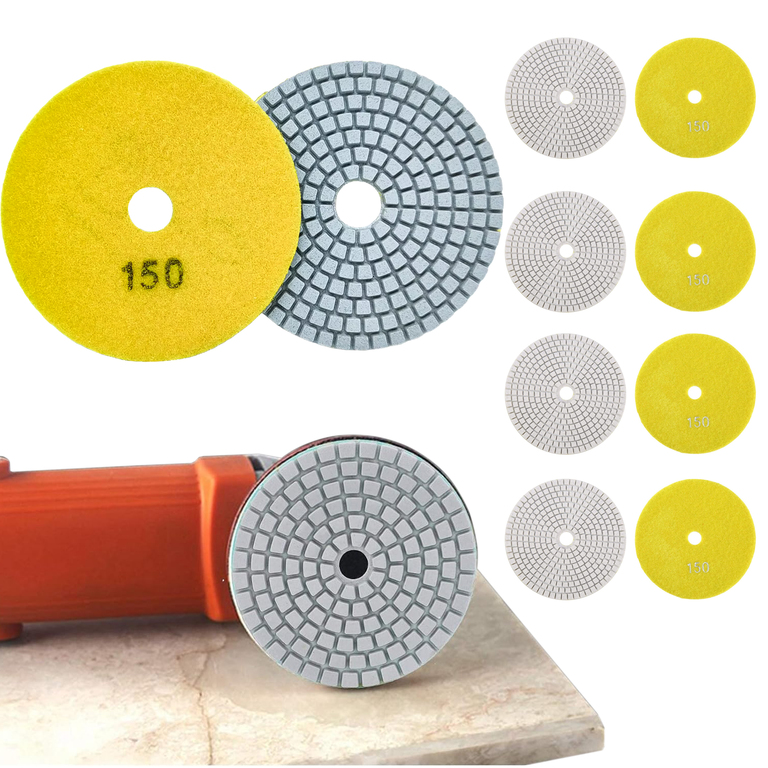 10x Tarcza Diamentowa Polerska 80mm do Szlifowania Gresu Płytek Na Rzep 150 (6)