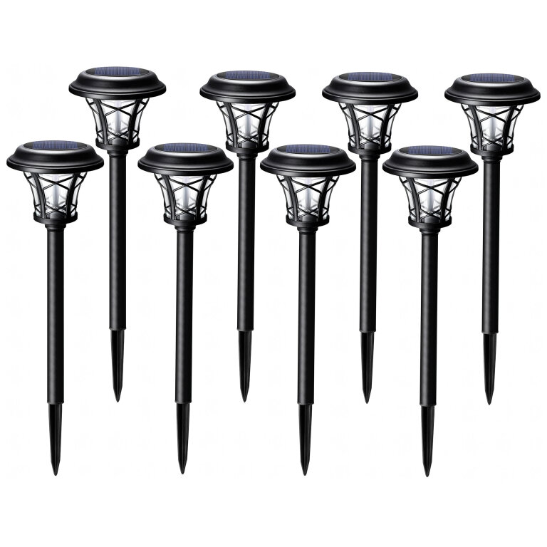Zestaw Lamp Lampy Ogrodowe Solarne Wbijane Wodoodporne 40cm Zewnętrzne 8szt.