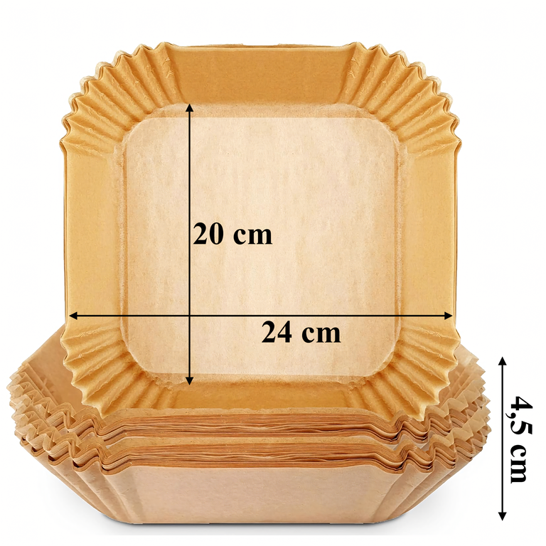 Wkład Air Fryer Papier Wkłady Papierowe do Frytkownicy Beztłuszczowej 20x20cm  100szt. (7)