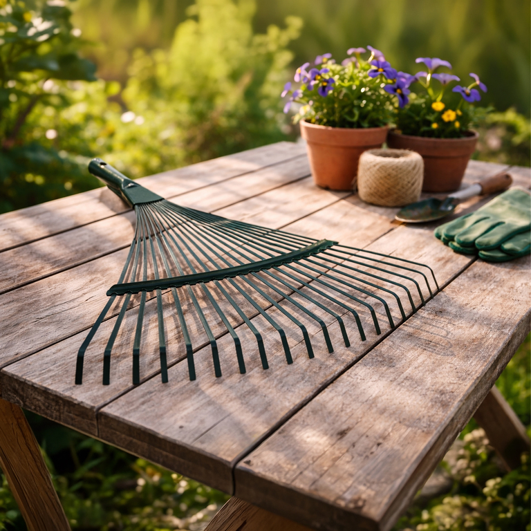 Grabie do Liści Trawy Wachlarzowe 42cm Ogrodowe z Kijem Teleskopowym 150 cm (15)