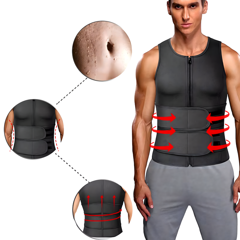 KAMIZELKA NEOPRENOWA FITNESS MĘSKA ODCHUDZAJĄCA SPORTOWA TRENINGOWA SAUNA M (7)