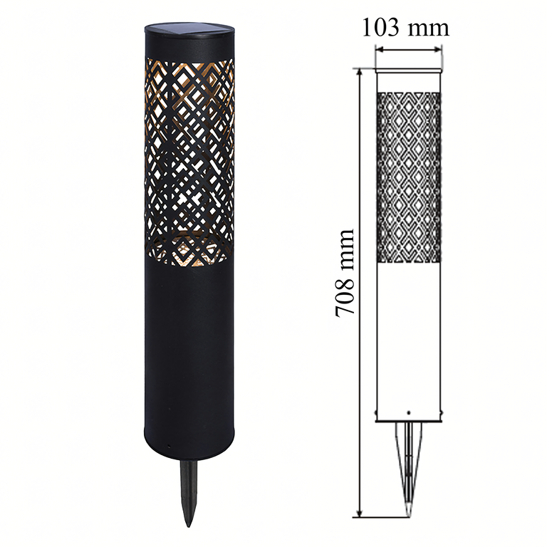 88x Lampa Ogrodowa Solarna Wbijana Słupek 71cm Dekoracyjna Pochodnia Latarnia 2szt. (6)