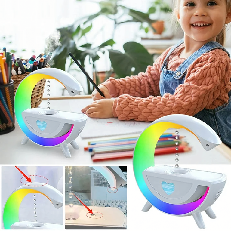Nawilżacz Powietrza Antygrawitacyjny Aromaterapia Lampka Nocna RGB Głośnik  (5)