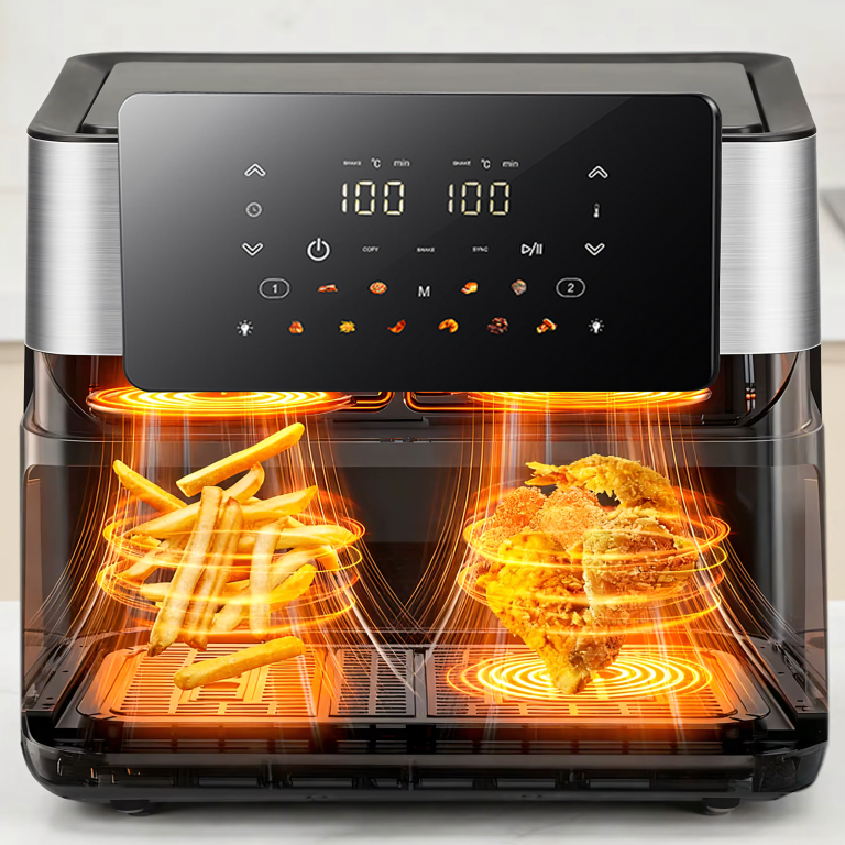 Frytkownica Beztłuszczowa Air Fryer 8L 4+4L Frytownica 2000W 12 Programów  (4)