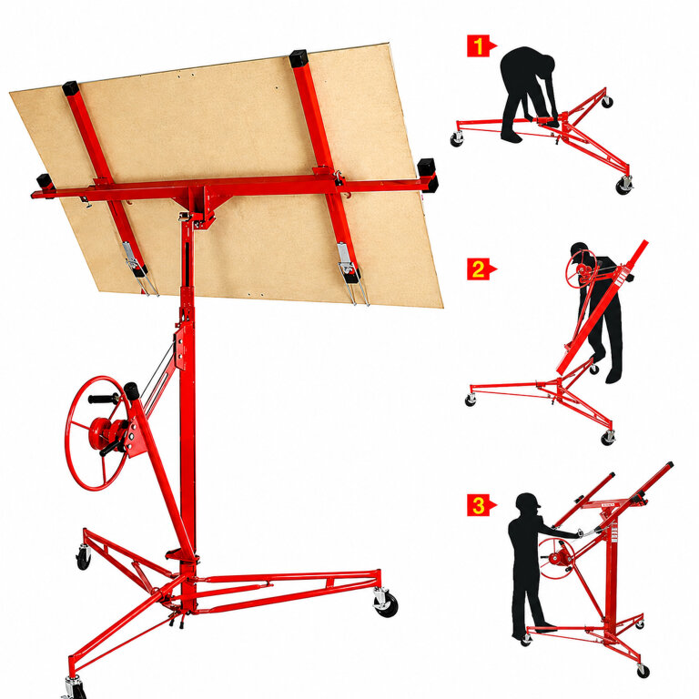 Podnośnik do Płyt Gipsowych GK OSB Karton Gips Regipsów Stojak 3,5m 68kg (7)