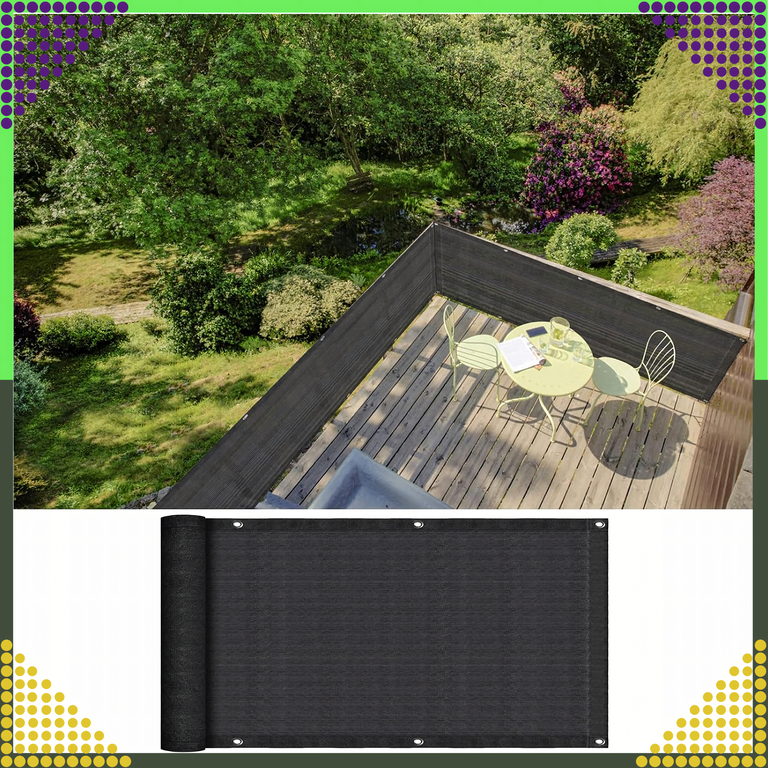 Osłona Balkonowa Mata Tarasowa Siatka na Balkon Taras Płot 1,5x5m UV 95% (8)