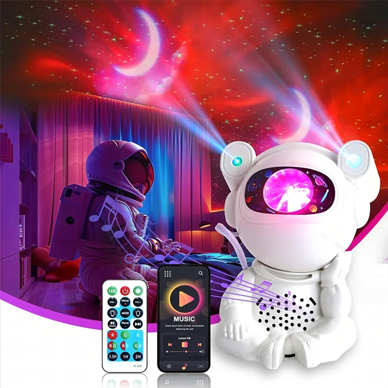Projektor Gwiazd Astonauta Lampka Nocna Rzutnik dla Dzieci Kosmos Pilot USB (15)