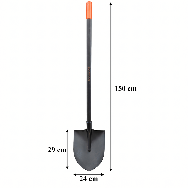 Szpadel Metalowy Łopata Ogrodowa Prosta z Metalowym Trzonkiem 150 cm Mocna (6)