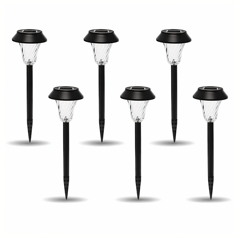 Zestaw Lamp Lampy Ogrodowe Solarne Wbijane Wodoodporne 41cm Zewnętrzne 6szt. (2)