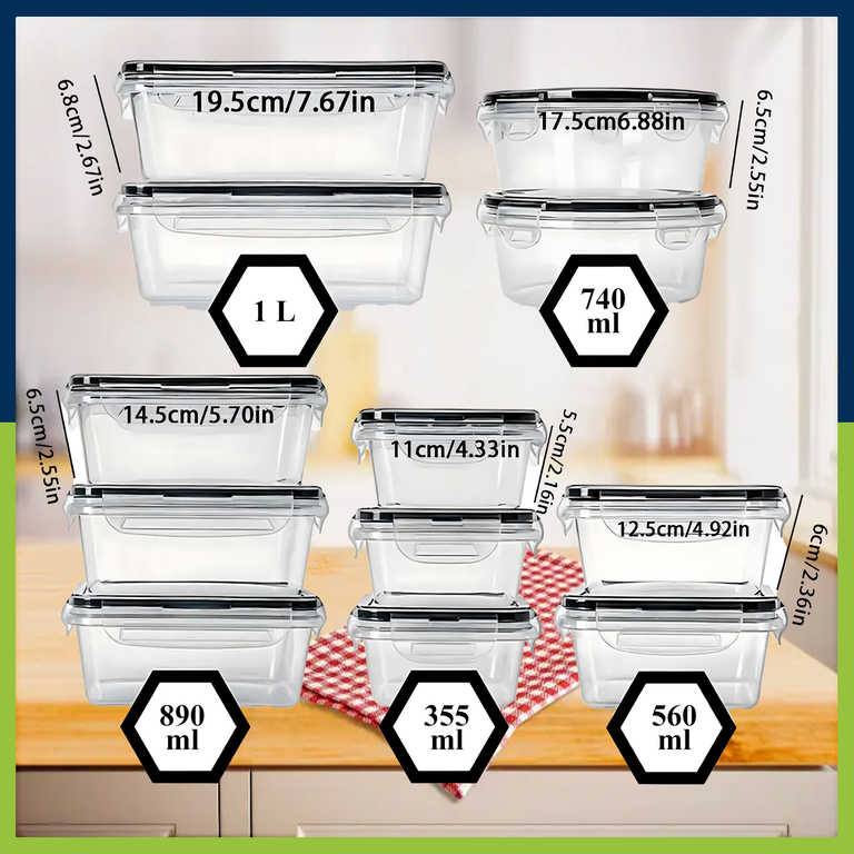 144 x zestaw 12szt. LUNCHBOX ŚNIADANIÓWKA PUDEŁKA NA ŻYWNOŚĆ PLASTIKOWE POJEMNIKI ZESTAW (7)