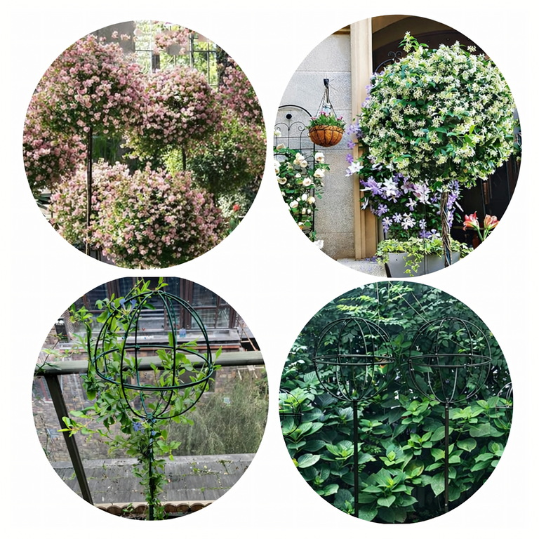 Pergola Ogrodowa Tarasowa Metalowa Podpora do Pnączy Róż Kwiatów 50x10cm zielona (6)