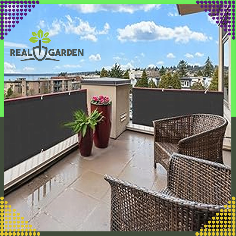 Osłona Balkonowa Mata Tarasowa Siatka na Balkon Taras Płot 1,2x5m UV 95%  (12)