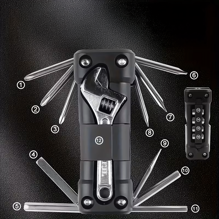 Multitool Rowerowy Klucze do Naprawy Wielofunkcyjny Zestaw Narzędzi 13w1 (11)