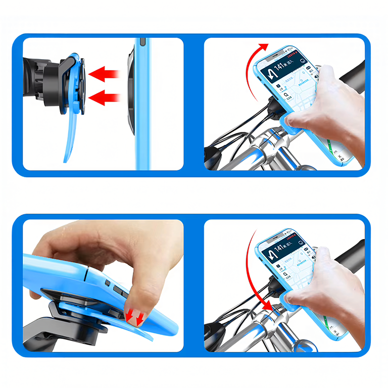 Uchwyt z Tłumikiem Drgań na Telefon Rower Motor do Hulajnogi Nawigacji Mtb (9)