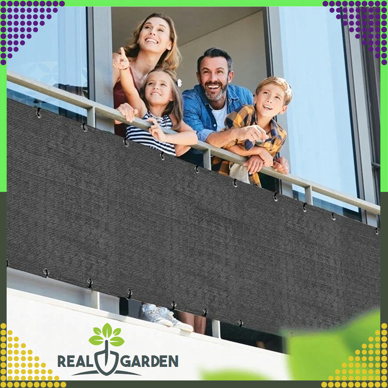 Osłona Balkonowa Mata Tarasowa Siatka na Balkon Taras Płot 1,5x5m UV 95% (14)