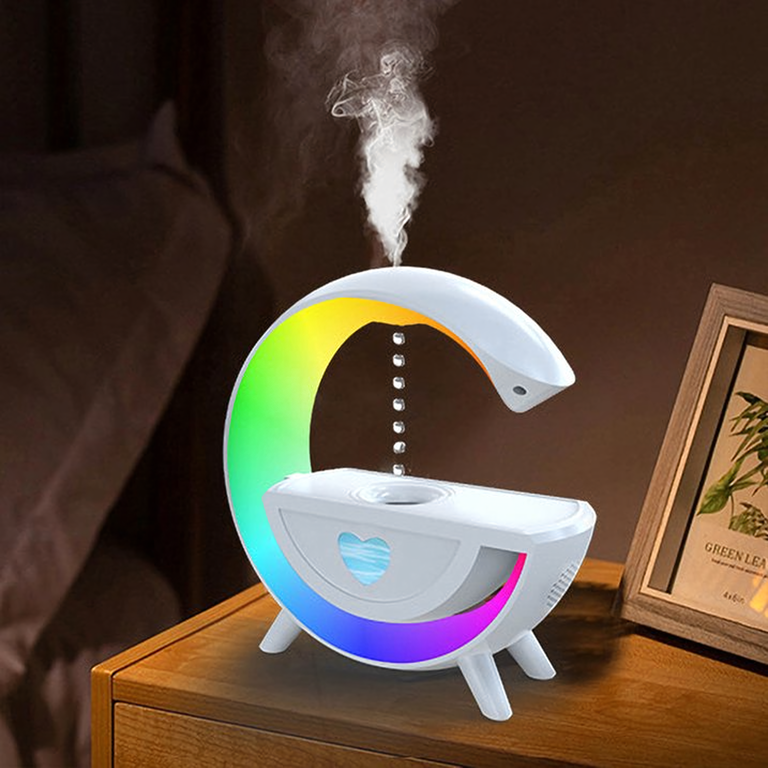 Nawilżacz Powietrza Antygrawitacyjny Aromaterapia Lampka Nocna RGB Głośnik  (14)