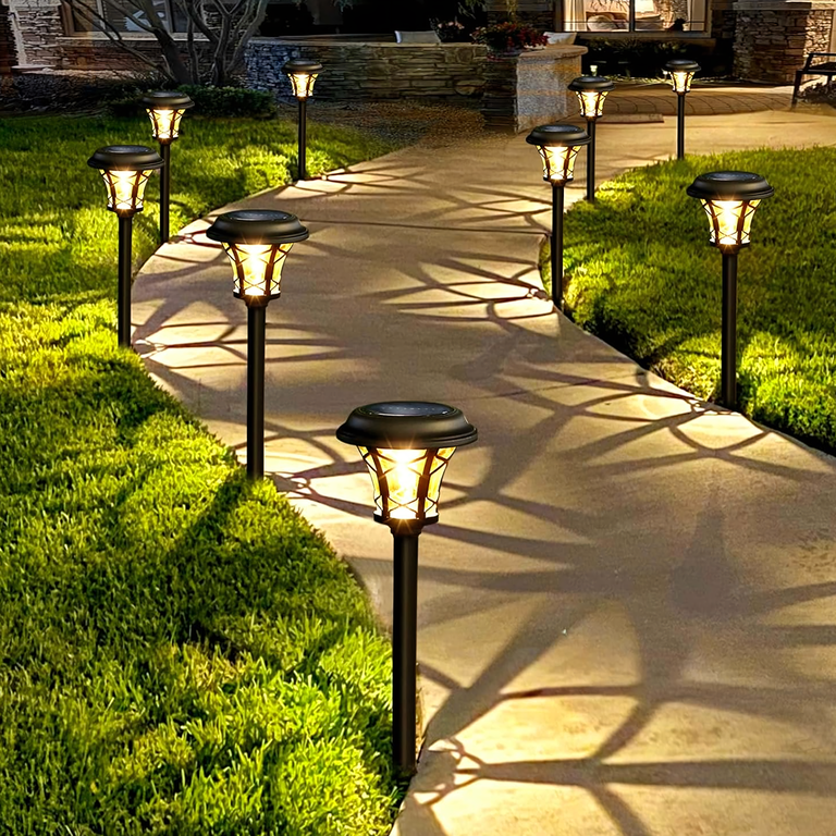 Zestaw Lamp Lampy Ogrodowe Solarne Wbijane Wodoodporne 40cm Zewnętrzne 8szt. (12)