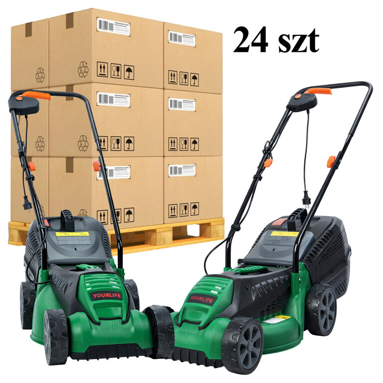 24X Kosiarka Elektryczna Lekka Mocna do Koszenia Trawy Duży Kosz 30L 1600W 32cm (1)