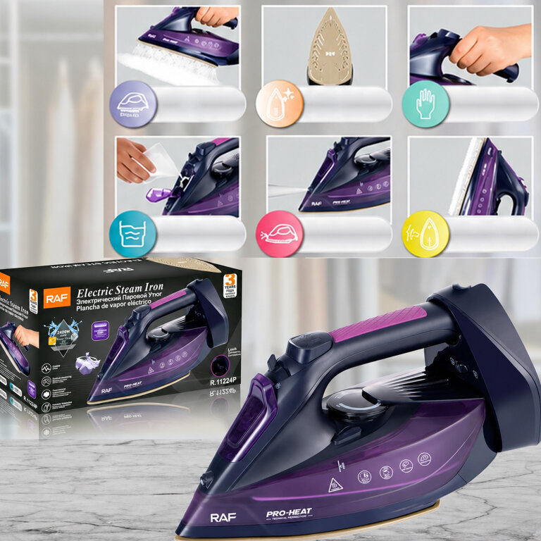 Żelazko Bezprzewodowe Parowe Mocne 2400W Ceramiczne Stacja ładowania (5)