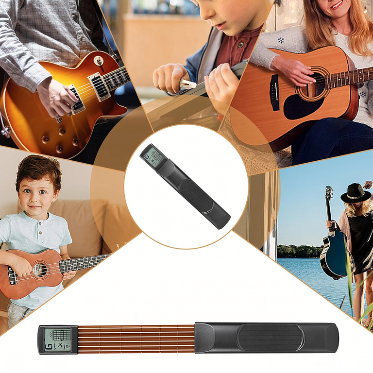 Cyfrowy Trener Trenażer Akordów Gitarowych z Ekranem Przenośna Mini Gitara (6)