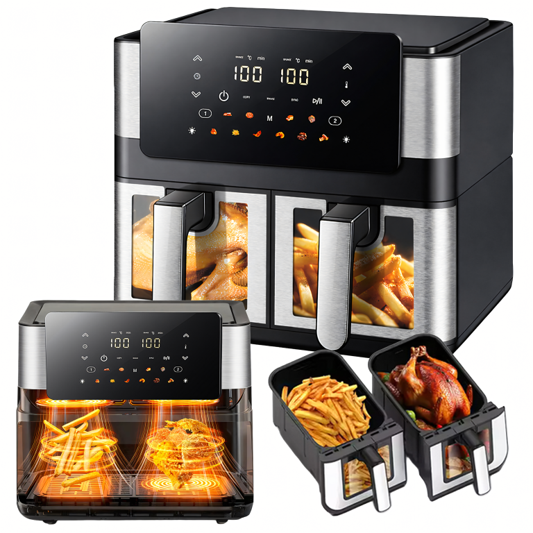 Frytkownica Beztłuszczowa Air Fryer 8L 4+4L Frytownica 2000W 12 Programów  (1)