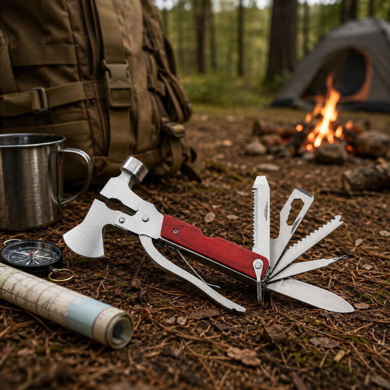 Narzędzie Wielofunkcyjne Multitool Scyzoryk Piła Młotek Siekiera Etui Stal (13)