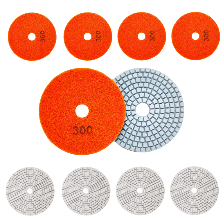 10x Tarcza Diamentowa Polerska 80mm do Szlifowania Gresu Płytek Na Rzep 300 (4)