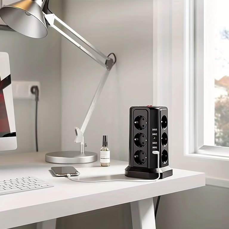 Listwa Zasilająca Stojąca Ochronna Odgromowa 12 Gniazd + 5 Portów Usb Reset (16)