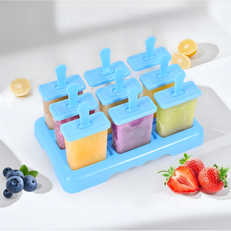 Foremki Forma do Lodów na Patyku Domowe Sorbet Lody Foremka 9 szt (10)