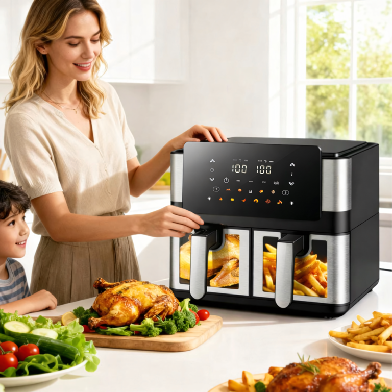 Frytkownica Beztłuszczowa Air Fryer 8L 4+4L Frytownica 2000W 12 Programów  (11)