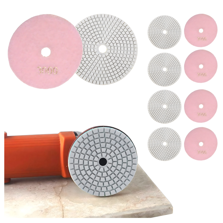 10x Tarcza Diamentowa Polerska 80mm do Szlifowania Gresu Płytek Na Rzep 3000 (1)