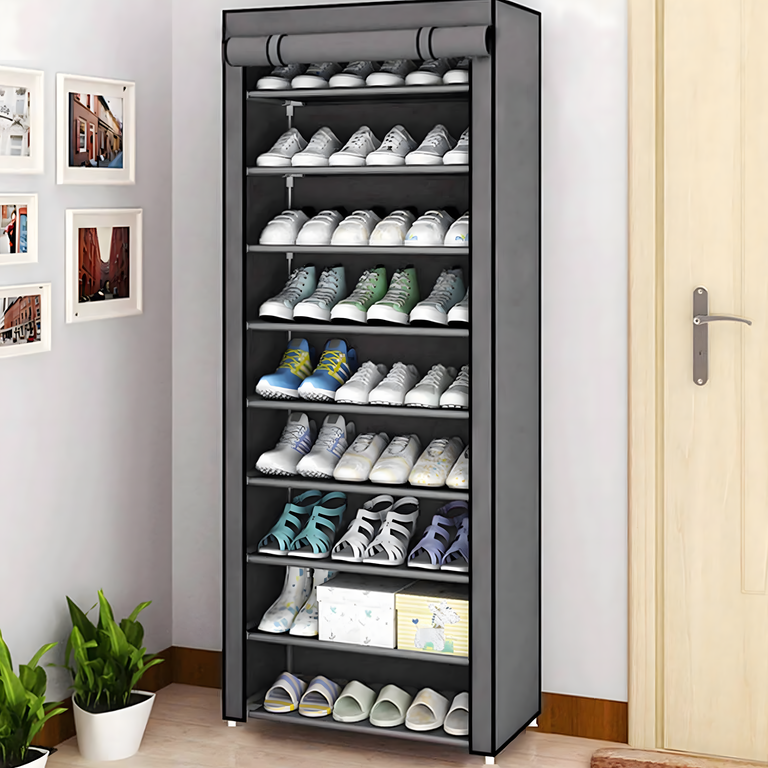 Składana Szafka Tekstylna na Buty Półka Materiałowa Regał Duża 160x60x30cm (12)