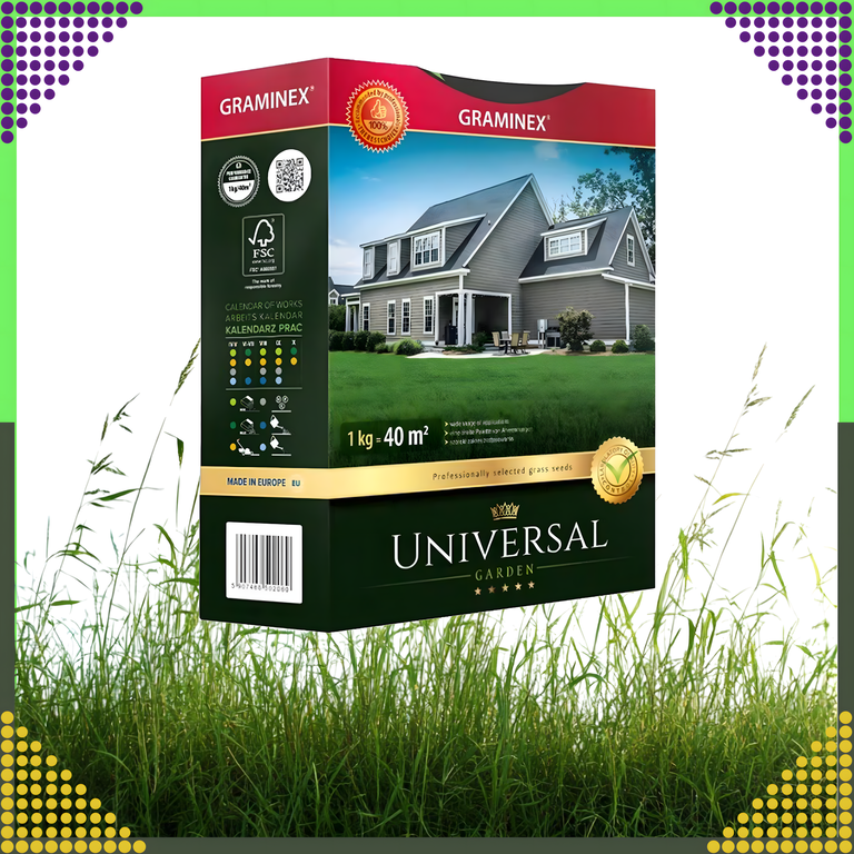 Premium Trawa Nasiona UNIVERSAL Mieszanka Uniwersalna 1kg 40m Odporna (11)