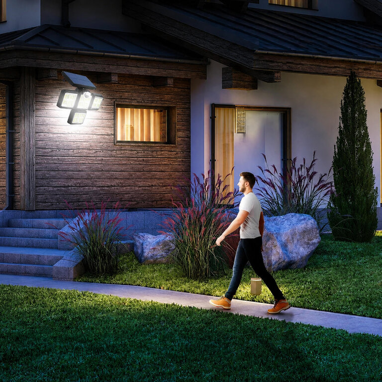 Lampa Solarna Ogrodowa 138 Led Zewnętrzna z Czujnikiem Ruchu Zmierzchu Pilot (10)