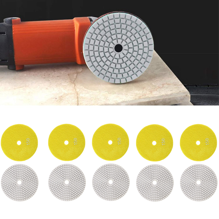 10x Tarcza Diamentowa Polerska 80mm do Szlifowania Gresu Płytek Na Rzep 150 (5)