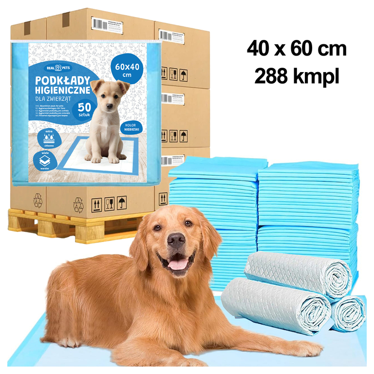 288 x Podkłady Maty Higieniczne dla Psa do Nauki Sikania Xl 40x60cm Grube 50 szt (1)