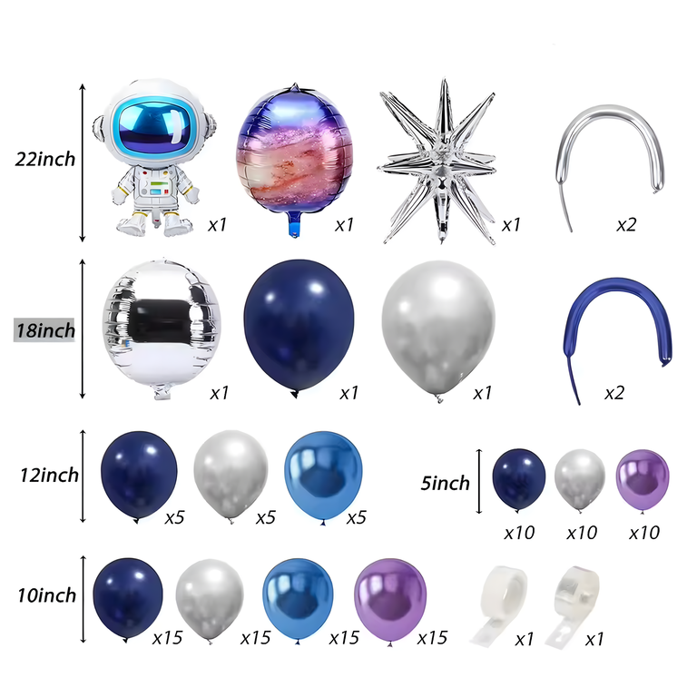 Girlanda Balonowa Zestaw Balonów na Urodziny Astronauta 108 ele (4)