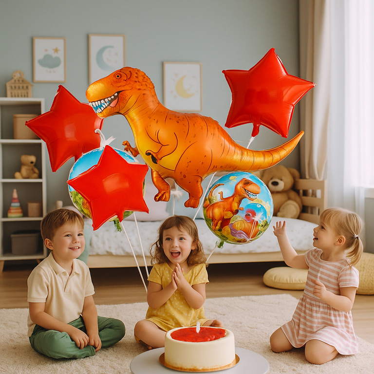 Zestaw Balonów Urodzinowych Dinozaur na Urodziny Urodzinowe Przyjęcia 5 szt (10)