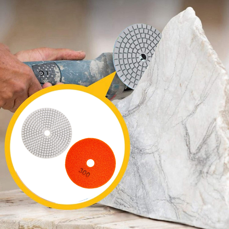 10x Tarcza Diamentowa Polerska 80mm do Szlifowania Gresu Płytek Na Rzep 300 (10)