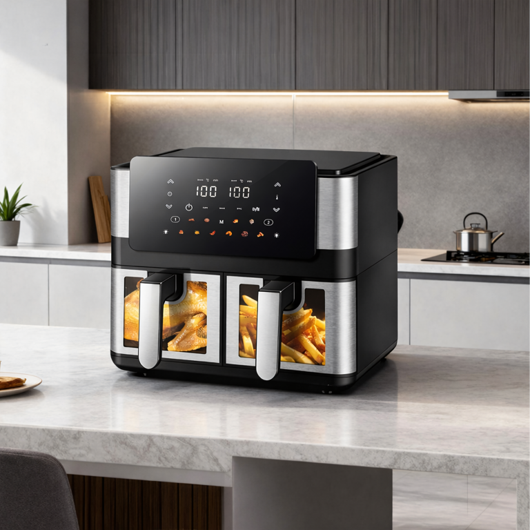 Frytkownica Beztłuszczowa Air Fryer 8L 4+4L Frytownica 2000W 12 Programów  (7)