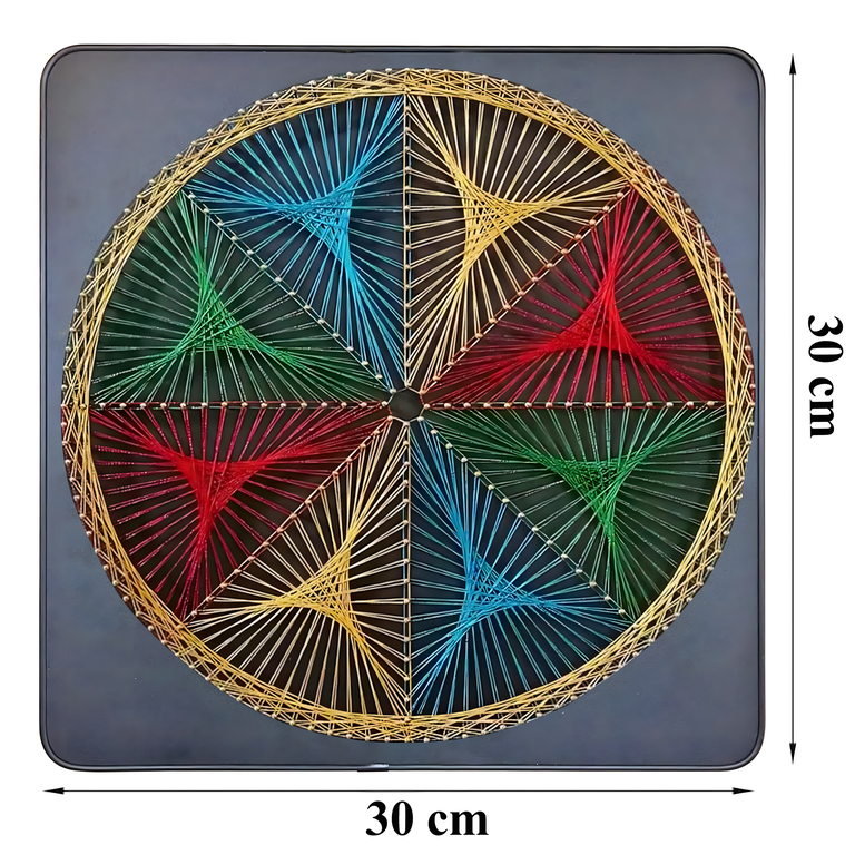 Zestaw Kreatywny Do String Art Przeplatanka Obraz z Nici Ramka 30x30 cm (5)