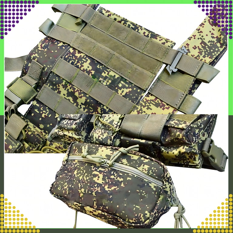 Kamizelka Taktyczna Wosjkowa Ochronna Molle Lekka Airsoft Zasobnik Asg (8)