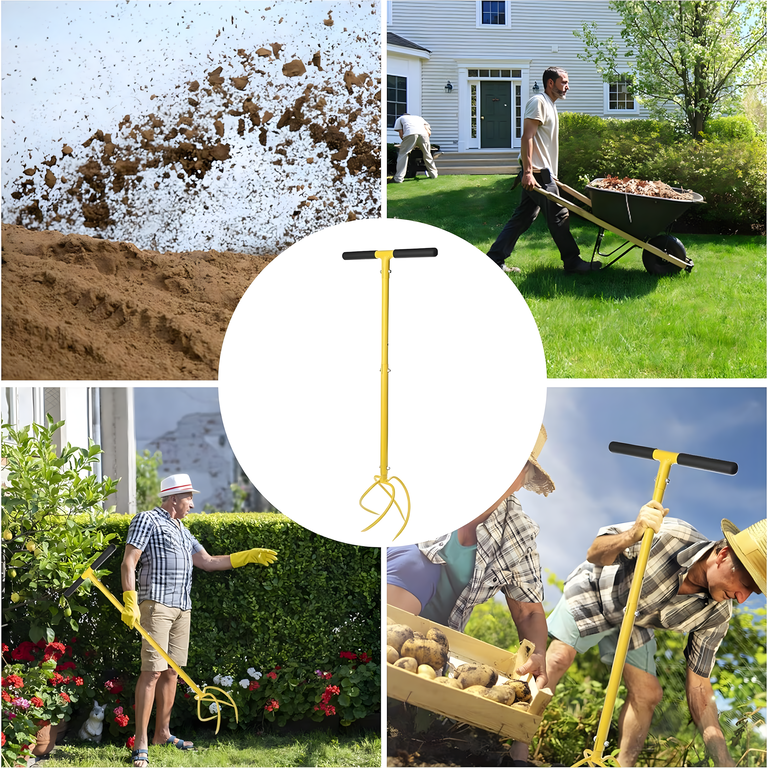 Kultywator Ręczny Spulchniacz Gleby Ogrodowy Odchwaszczacz Sadownik Aerator (6)