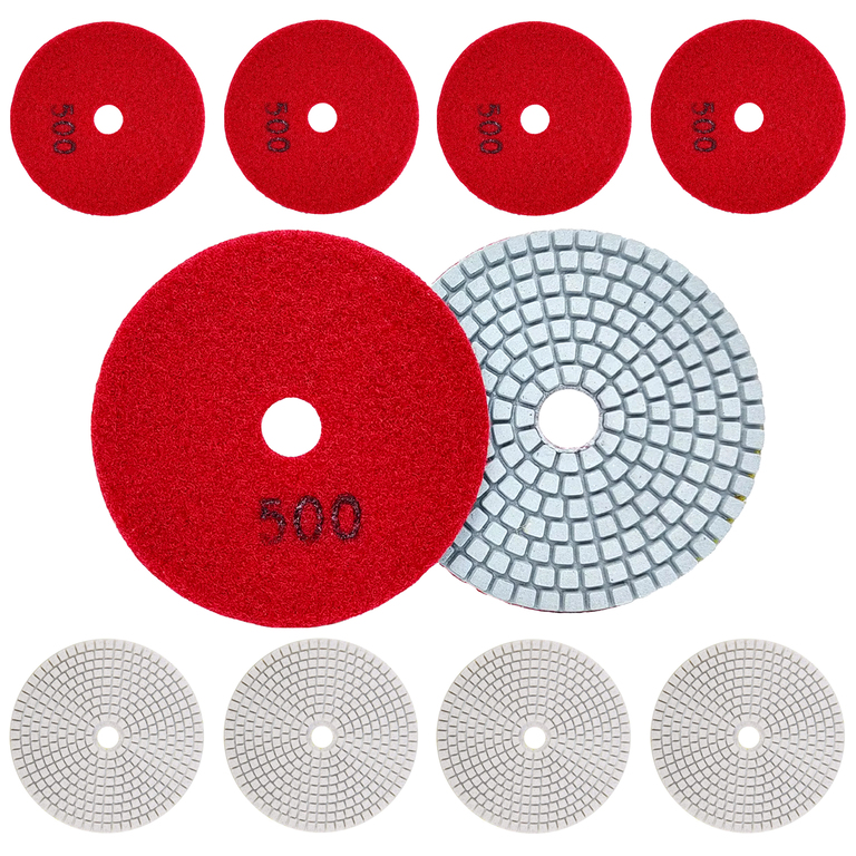 10x Tarcza Diamentowa Polerska 80mm do Szlifowania Gresu Płytek Na Rzep 500 (4)