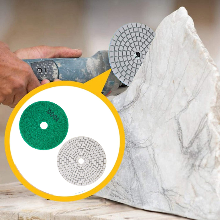 10x Tarcza Diamentowa Polerska 80mm do Szlifowania Gresu Płytek Na Rzep 1000 (10)