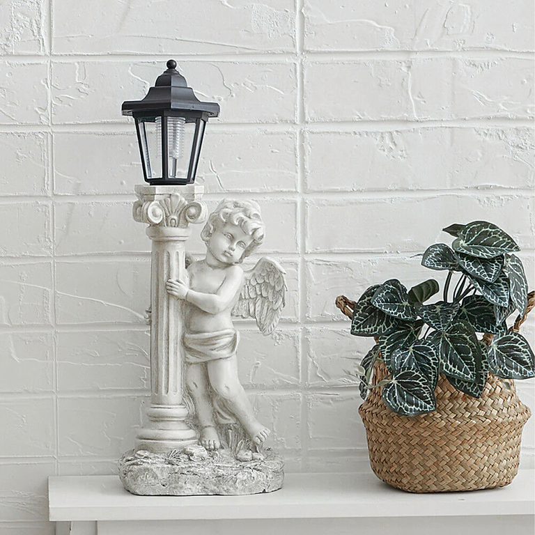 96x Aniołek Solarny Led Figurka Świecznik Dekoracja Posążek do Ogrodu na Grób 49cm (9)