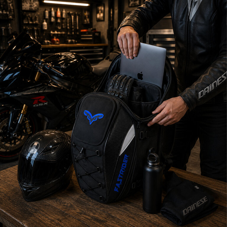 Plecak Motocyklowy Torba na Kask Siedzenie Wodoodporny Pokrowiec Sakwa 45L (16)