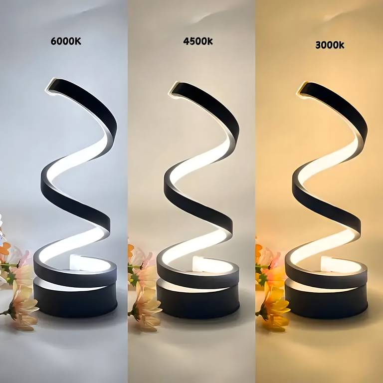 Led Spiralna Lampka Nocna Lampa Stołowa Oświetlenie Dekoracyjne do Sypialni (16)