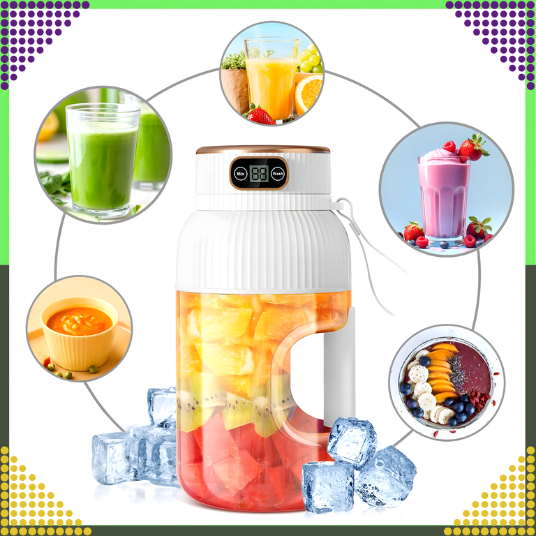 Przenośny Blender Mikser do Napojów Owoców Smoothie 1L Bezprzewodowy USB (7)