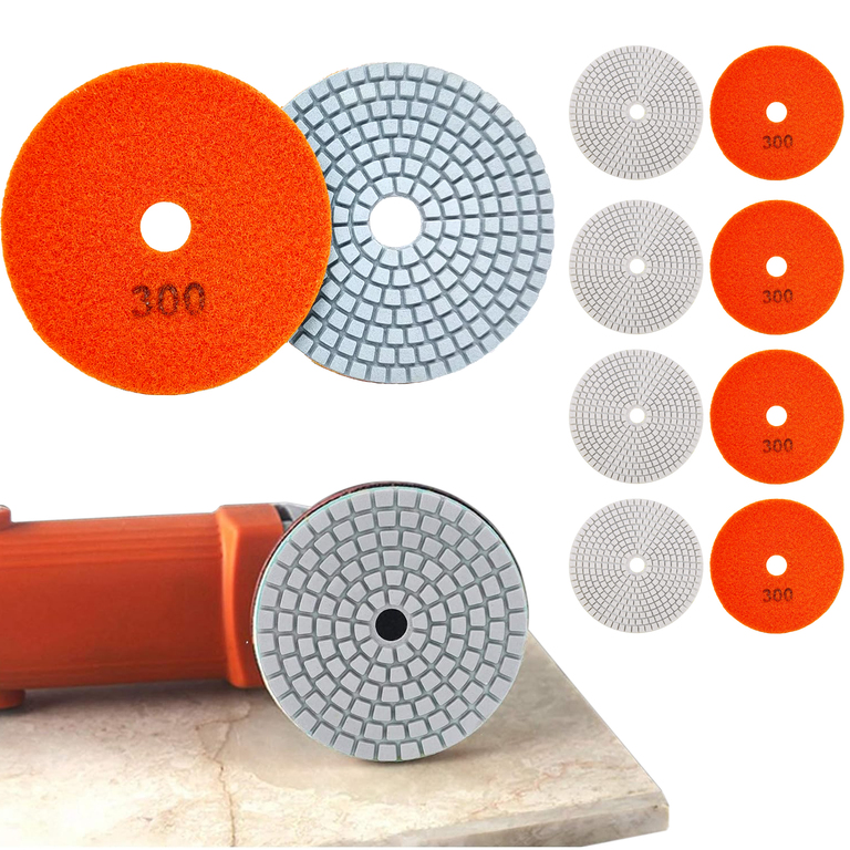 10x Tarcza Diamentowa Polerska 80mm do Szlifowania Gresu Płytek Na Rzep 300 (5)